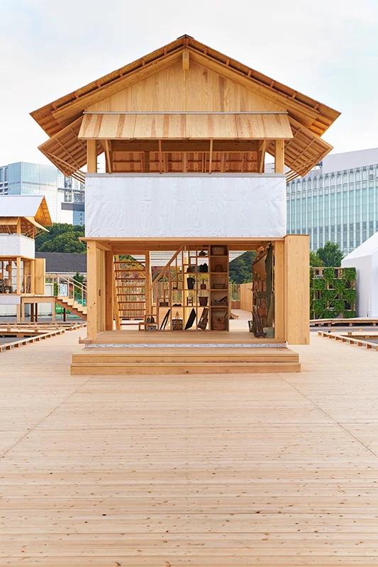 Tanada Terrace Office, by Muji and Atelier Bow-Wow, is conceived as a second home for rural areas that can support the growing of rice