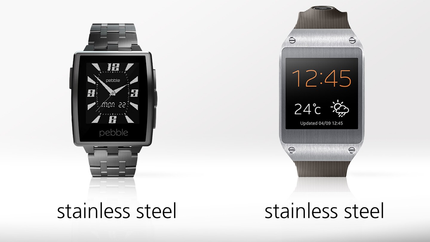 Both watch's main bodies are made of stainless steel