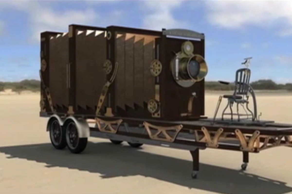 This giant camera is being built by photographer Dennis Manarchy as part of his "Vanishing Cultures" project