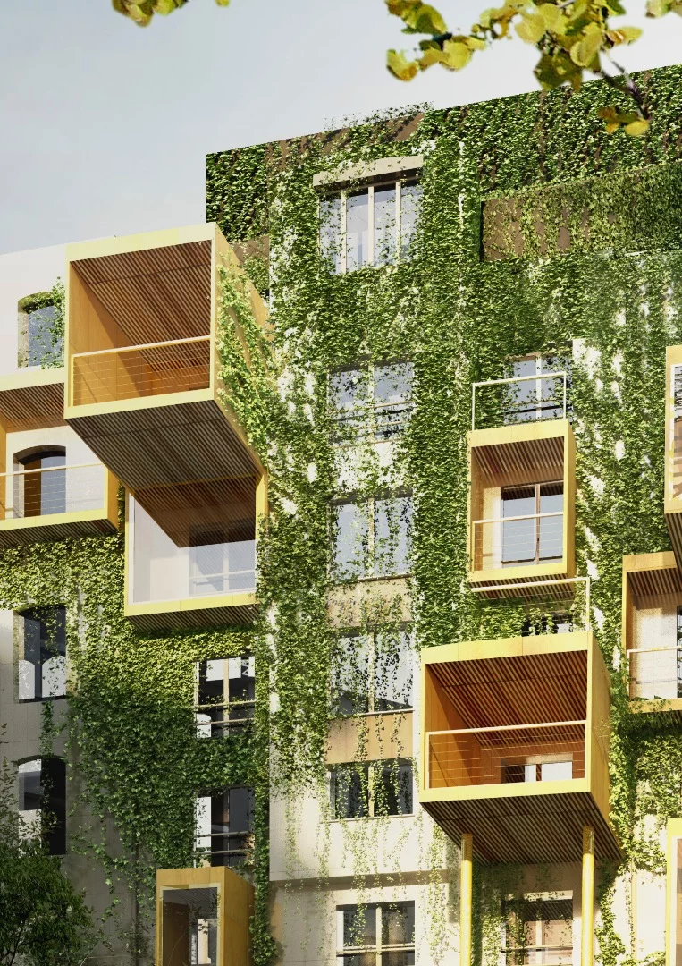 Plug-in City 75 will upgrade an aging Paris apartment building by attaching wooden cubes to the facade