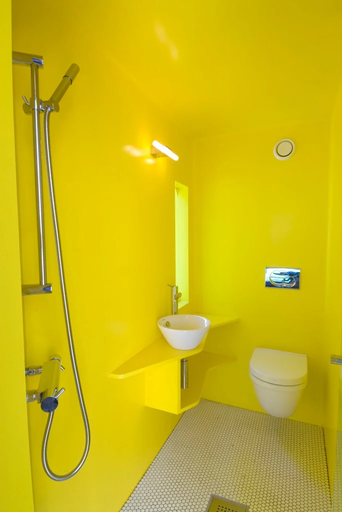 Bright modern bathroom at Juvet