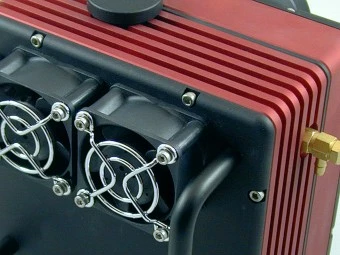 The STT-8300M has a pair of cooling fans that pass air over the pin fin heat sink (Photo: SBIG)