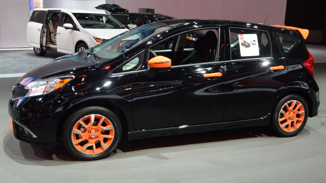 This Versa Note on display at the LA Auto Show highlights some of the accessories that can be changed on the car
