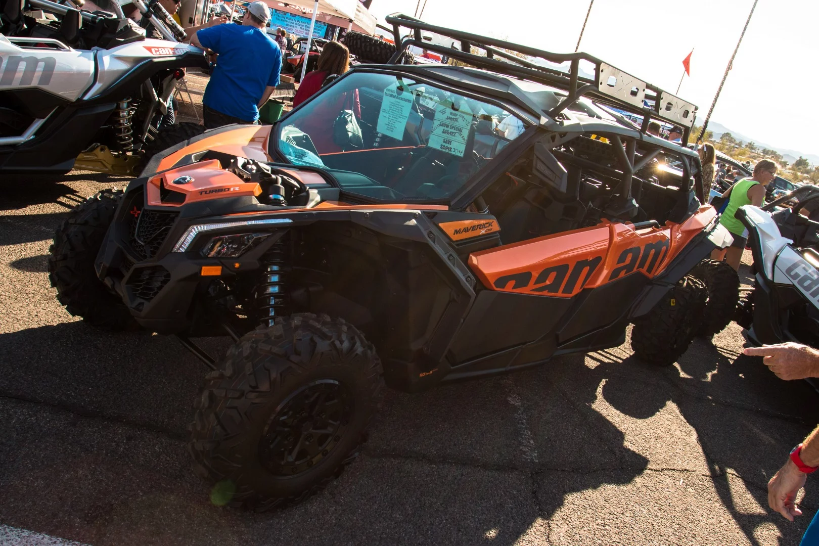 The 4-seater version of the Can Am Maverick X3 X DS is only about 300 lb (136 kg) heavier than it's 2-seater counterpart. With 172 hp at your disposal, that 300 lb shouldn't make much of a difference