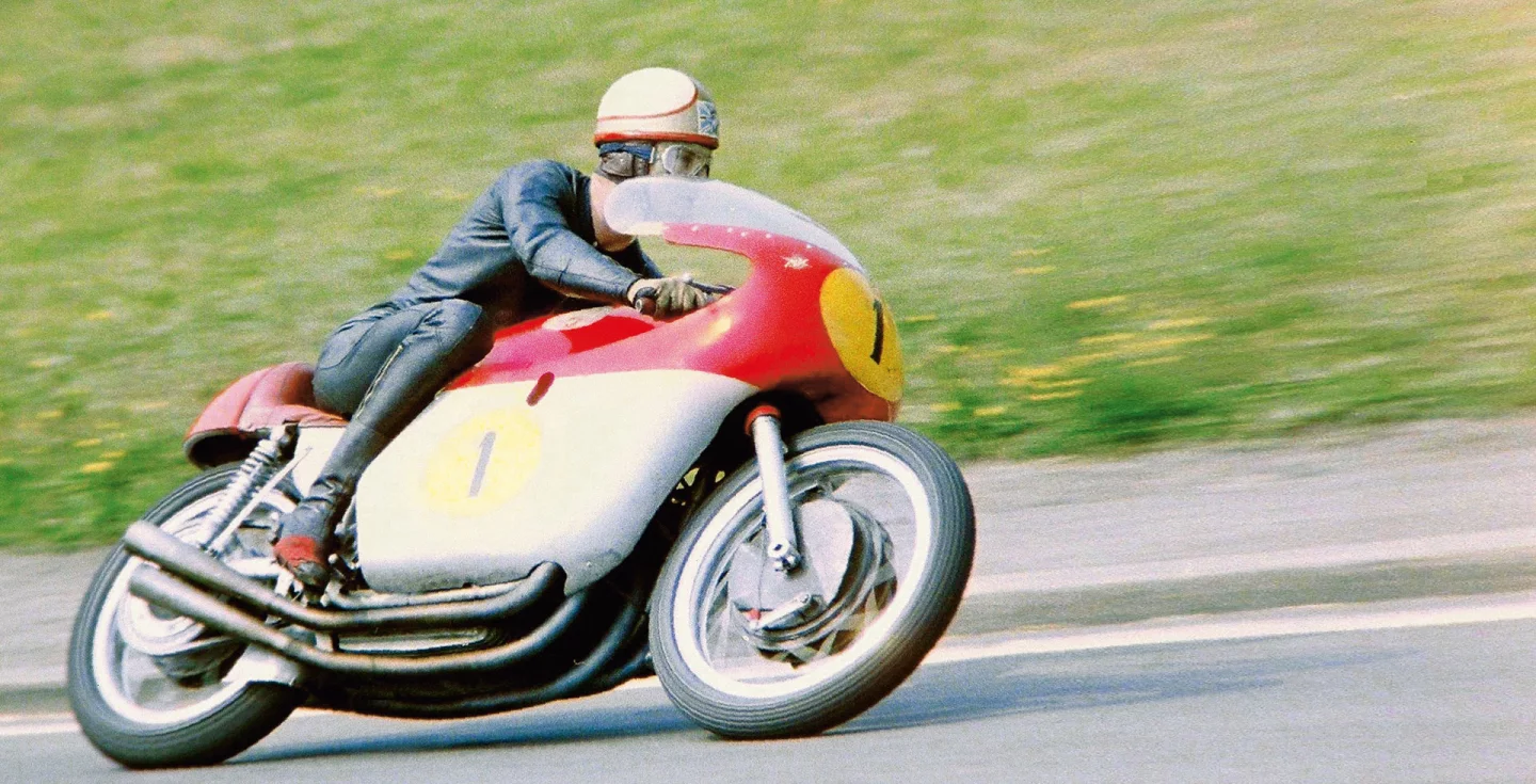 Mike Hailwood and the MV Agusta of the early sixties - the combination won four consecutive titles