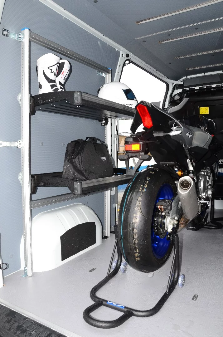 A look at some of the storage in the Movano Race Van Concept