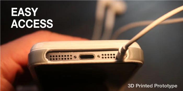 The PUSH wallet does not block access to headphone and charger ports