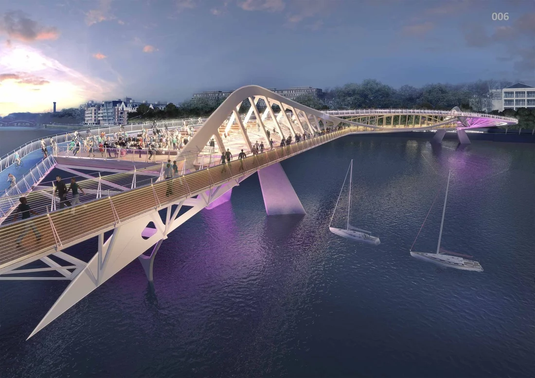A bridge with space to stop and sit (Image: NEP Bridge Competition)