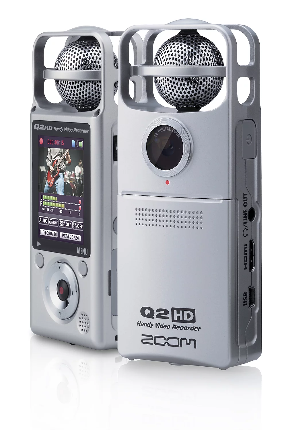 The Q2HD is capable of recording 1080p video at 30 frames per second at benefits from Mid-Side stereo microphone technology