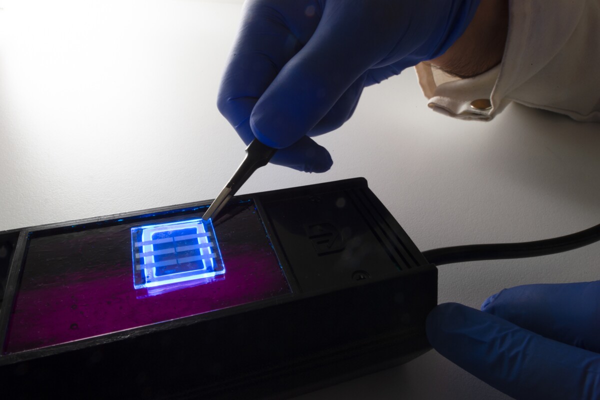 This OLED device was made using human hair