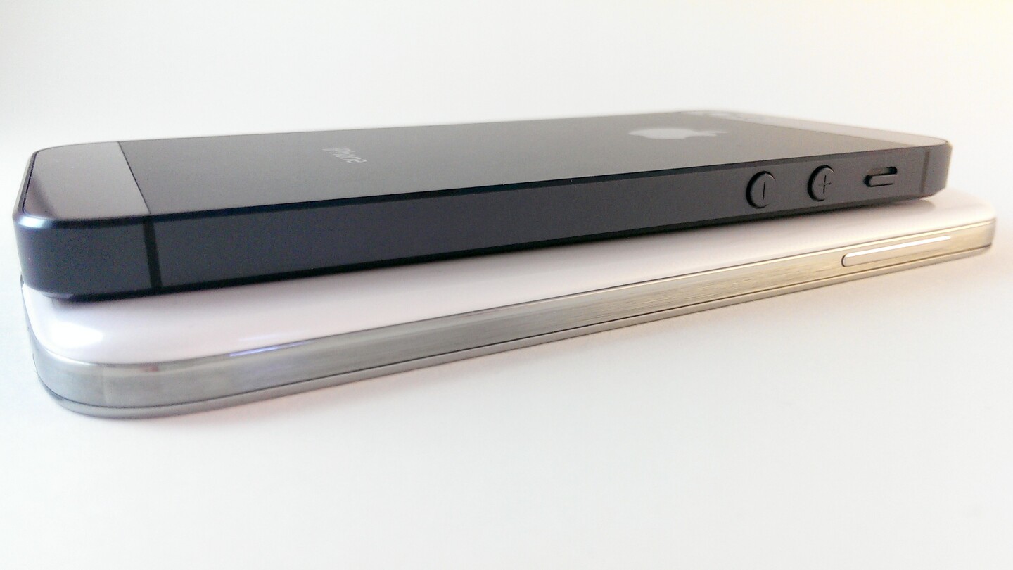 The Galaxy S4 is only slightly thicker, at 7.9 mm
