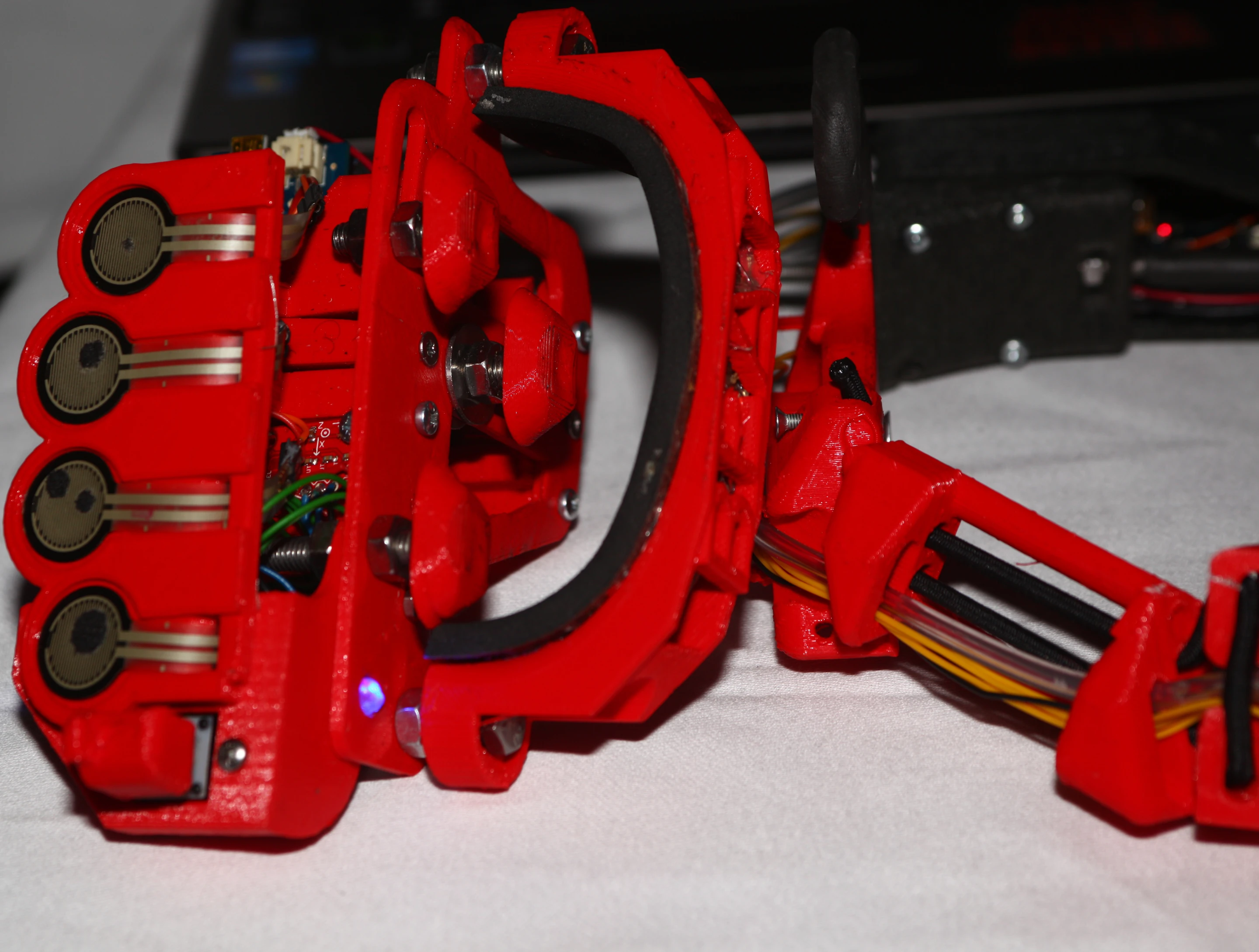 The exposed circuitry of the Emaker Huxley Reprap open-source 3D printer inspired a number of the design choices for the new Beatjazz controller