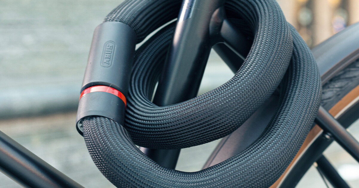 Malleable Abus Goose bike lock is firm yet flexible Malleable Abus Goose bike lock is firm yet flexible