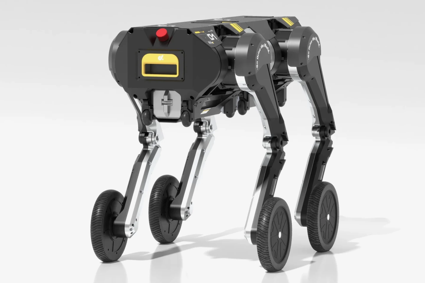 Seen here in the wheeled quadruped configuration that we all