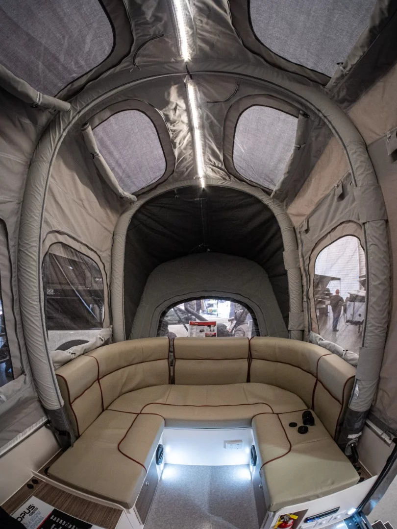 The interior of the Air Opus OP2 is so huge you can barely touch the ceiling