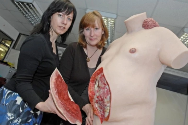 Tina Moore and Julie Vuolo with George