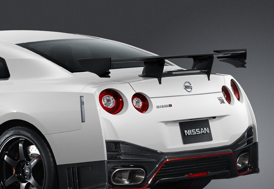 The body of the Nissan GT-R Nismo is designed to feed air to the rear spoiler