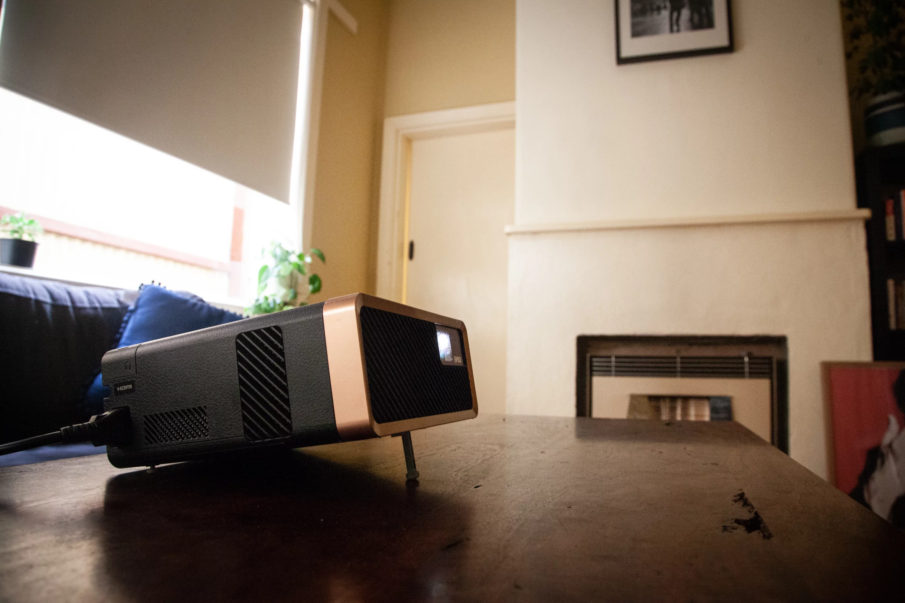 The Epson EF-100 portable projector makes a nice addition to coffee table, or wherever you choose to plonk it down