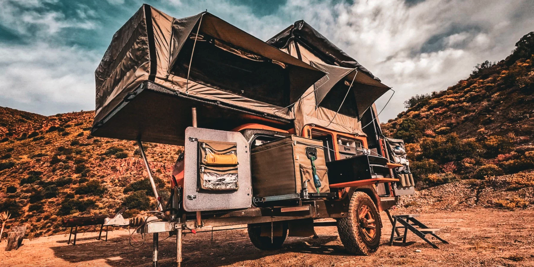 The Invader Duo X packs up like a squaredrop but expands into a two-story off-grid base camp