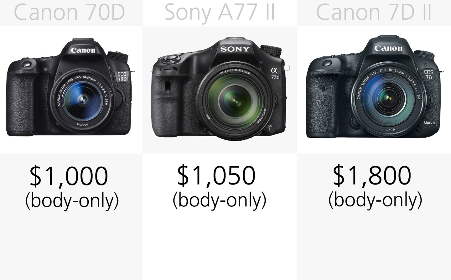 Enthusiast DSLRs tend to be available body-only, though that's not to say you can't find them bundled with a lens