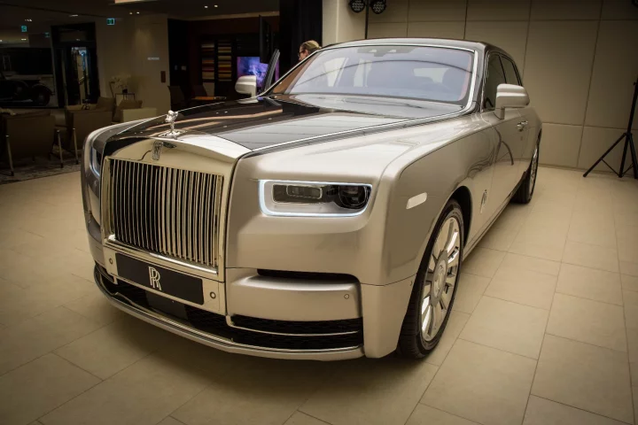 The nose of the new Rolls-Royce Phantom