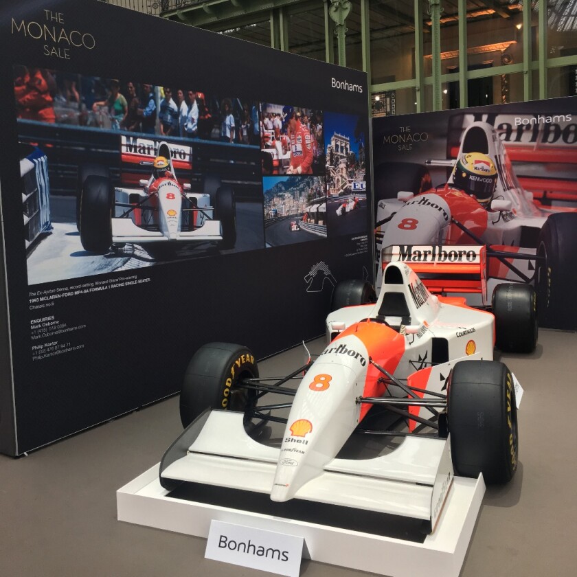 Ayrton Senna's 1993 McLaren-Ford MP4/8A will be going to auction at Bonhams' Monaco sale which is run in conjunction with the Grand Prix de Monaco Historique on May 11, 2018 and it was taken to Retromobile to promote interest. Senna drove this car (chassis #6) in eight races during the 1993 Formula 1 World Championship season with the undoubted highlight being a win in the 1993 Monaco Grand Prix. The car will be auctioned almost 25 years to the day after that win and estimates of the price aren't being disclosed other than a price in excess of £5,000,000.