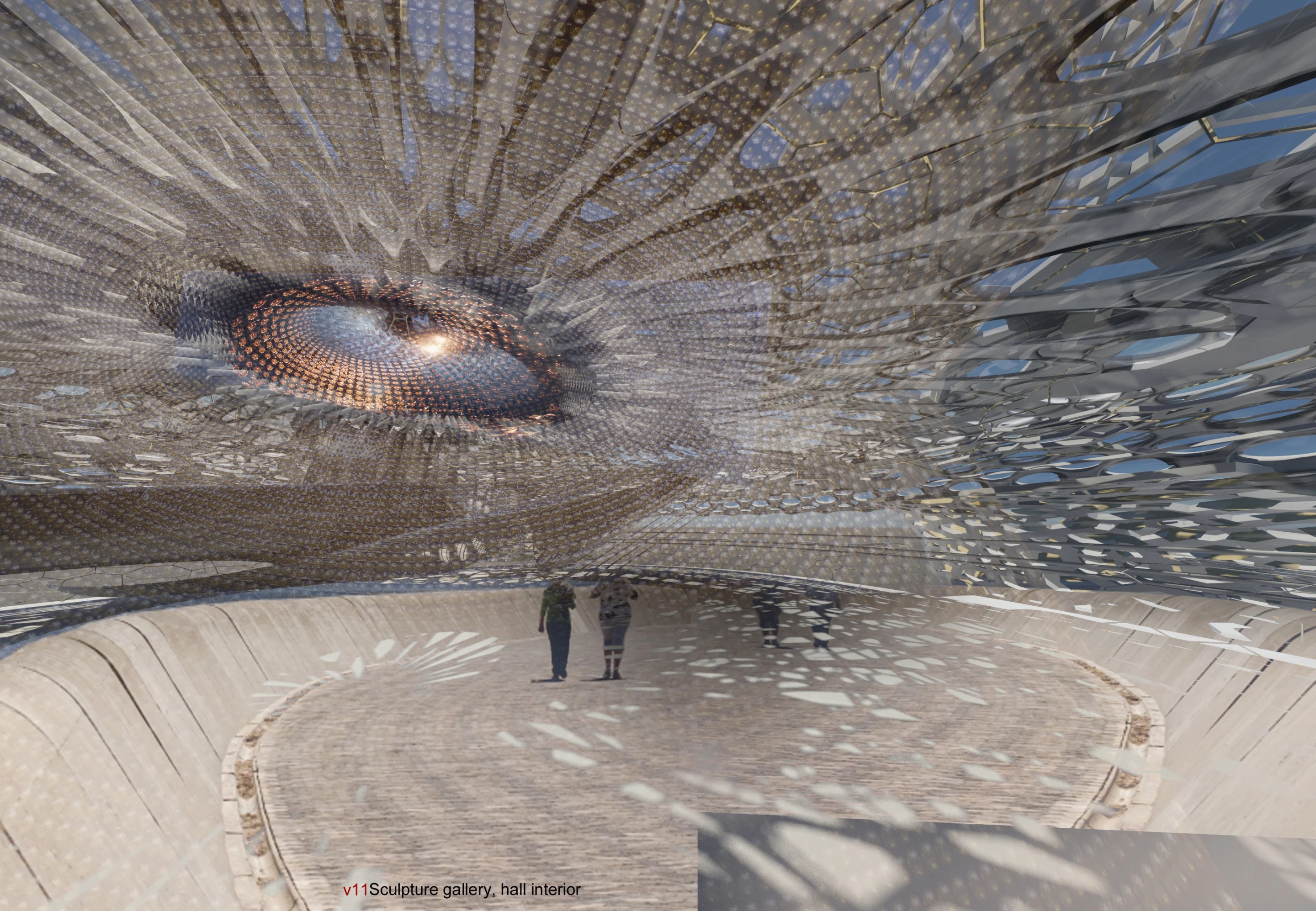 The Hydroelectric sculpture gallery's actual gallery area would consist of two parts, joined by ramps and walkways