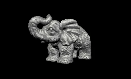 An elephant ornament generated with the Go!SCAN 3D scanner