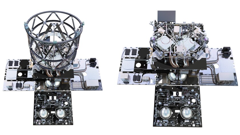 The Aladin instrument incorporates a telescope, two lasers and a number of sensitive receivers (Photo: ESA/ATG medialab)