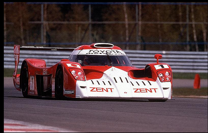 Toyota's GT-One was sponsored by a cigarette company and indeed, it may have been the first race car to wear a barcode instead of Marlboro's name.