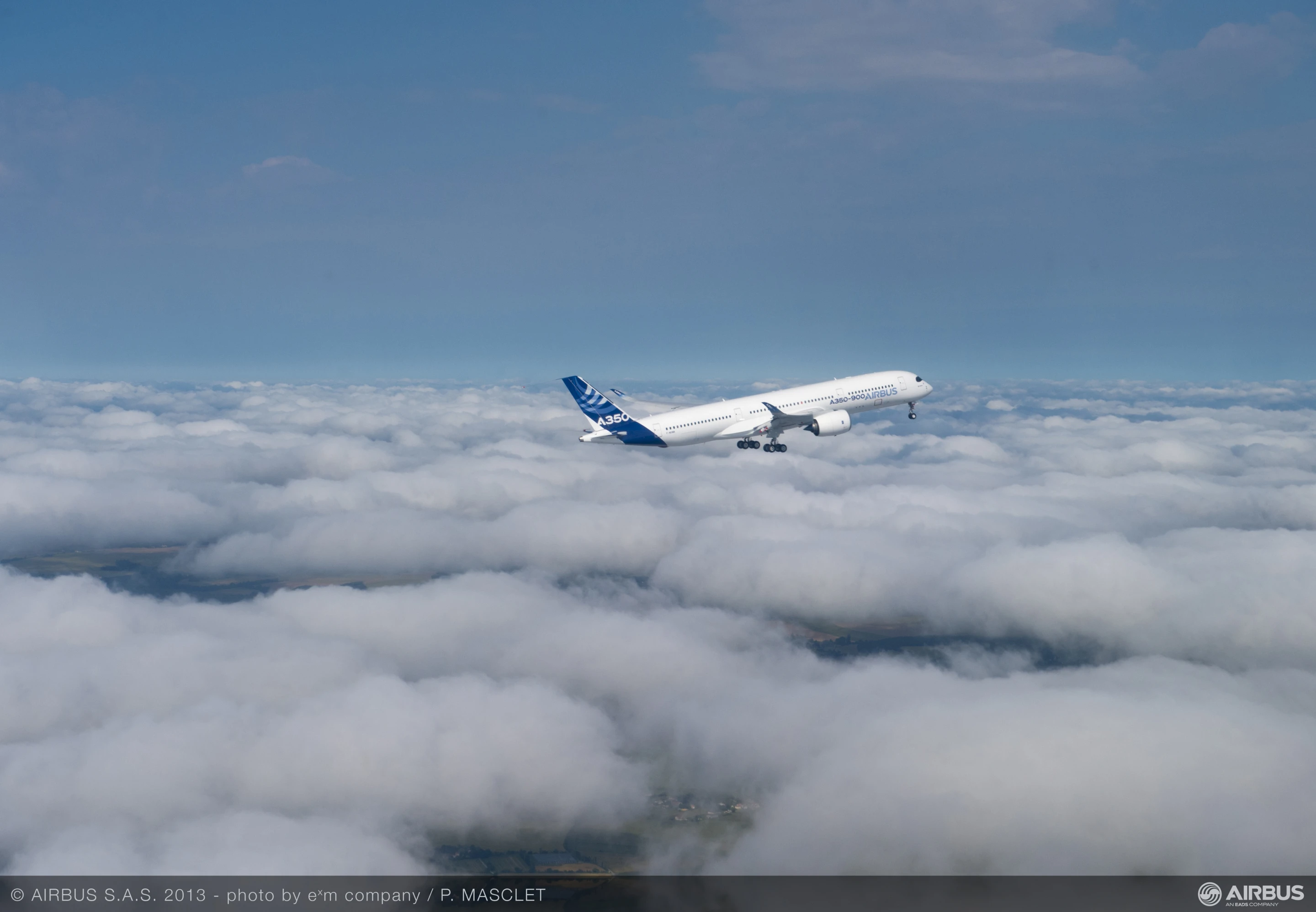 he Airbus A350 XWB in the skies over southwestern France