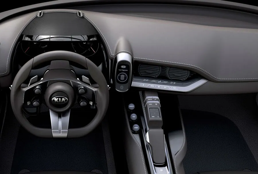 The Novo's instruments are shown on a three-dimensional holographic display in front of the driver