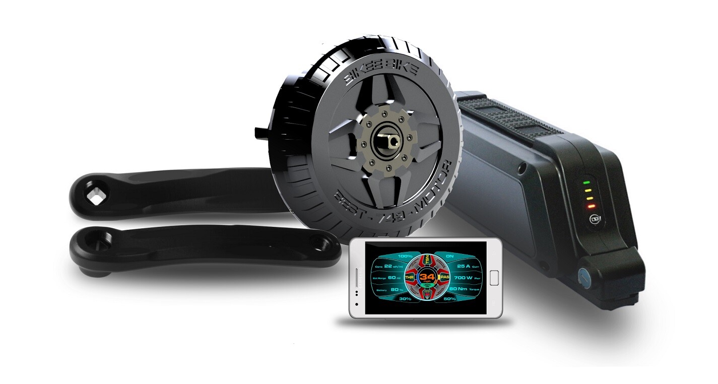 The Bikee Best system replaces your bottom bracket and crank arms
