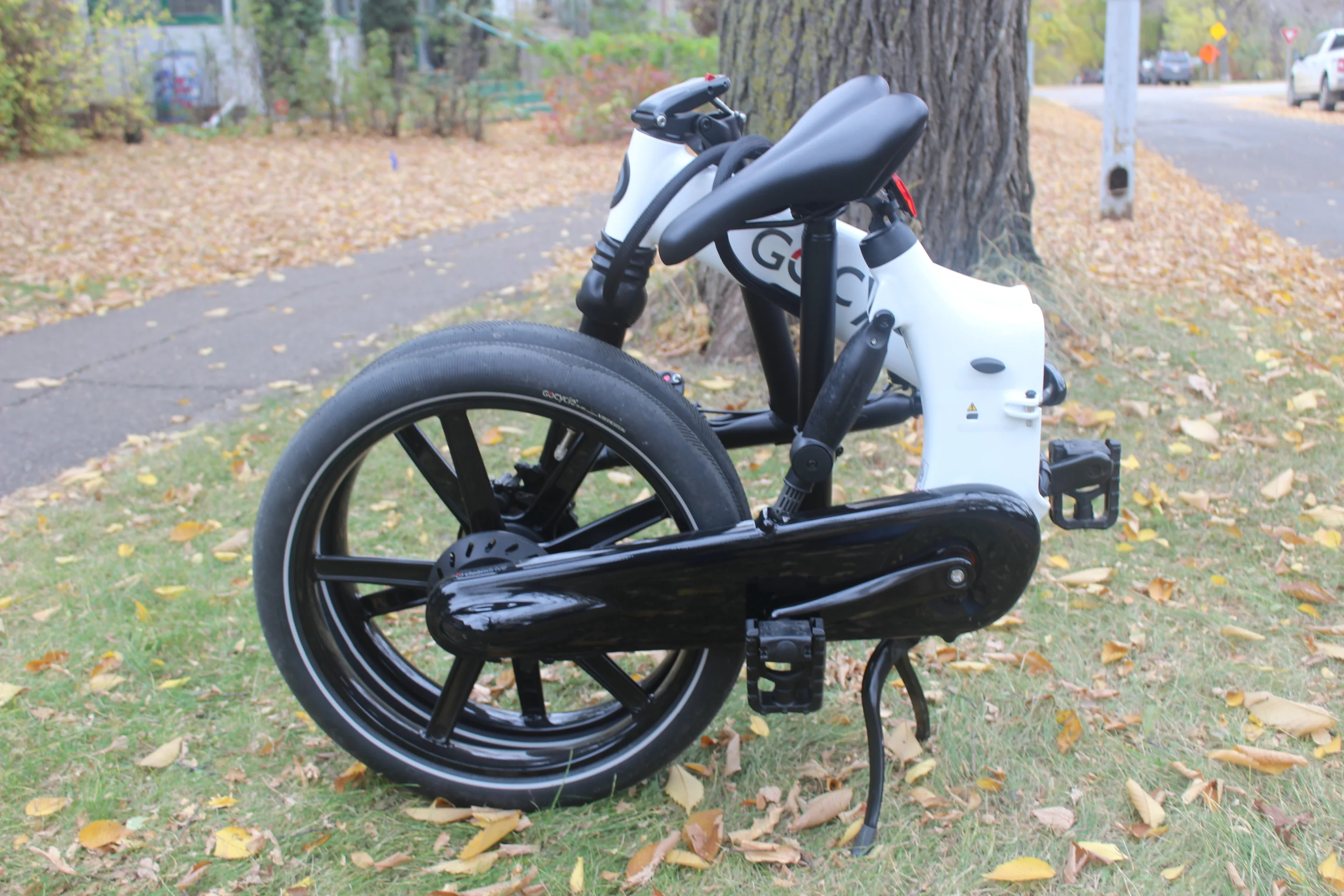 The GoCycle GX, all folded down