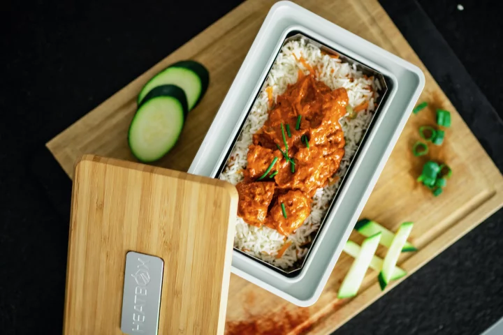 The Heatbox's inner food container can be removed and thrown into a dishwasher, along with its lid