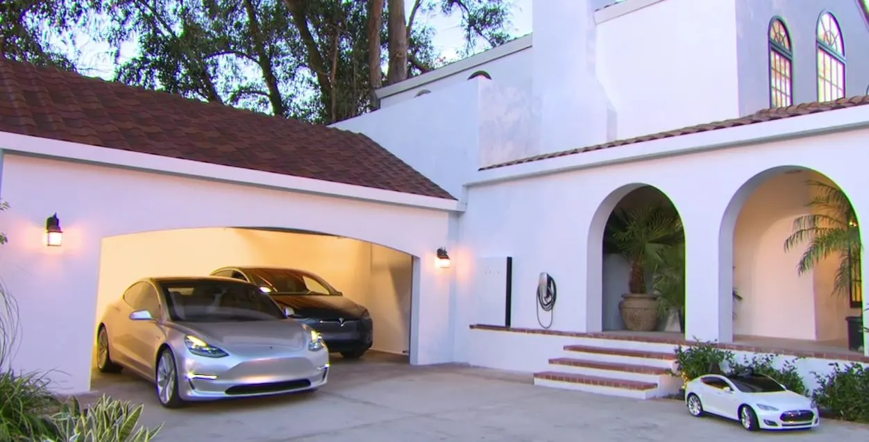 A home with Tesla's solar roofing tiles