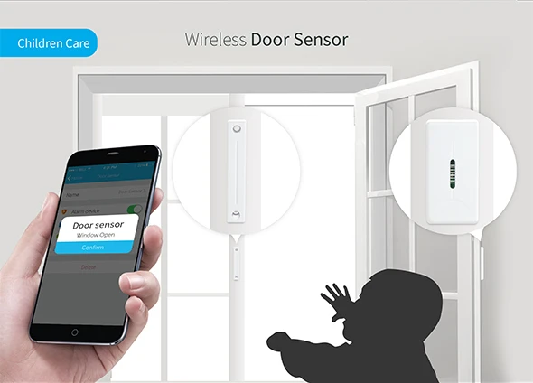 The door sensor will alert the user whenever a door is opened