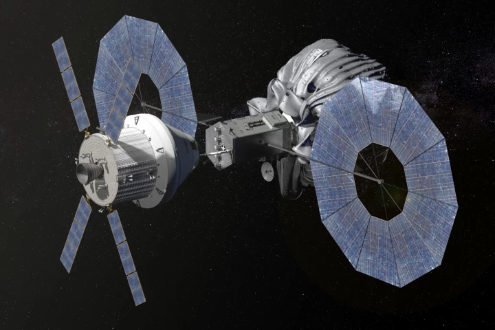 Concept image showing Orion spacecraft approaching the robotic asteroid capture vehicle (Image: NASA)
