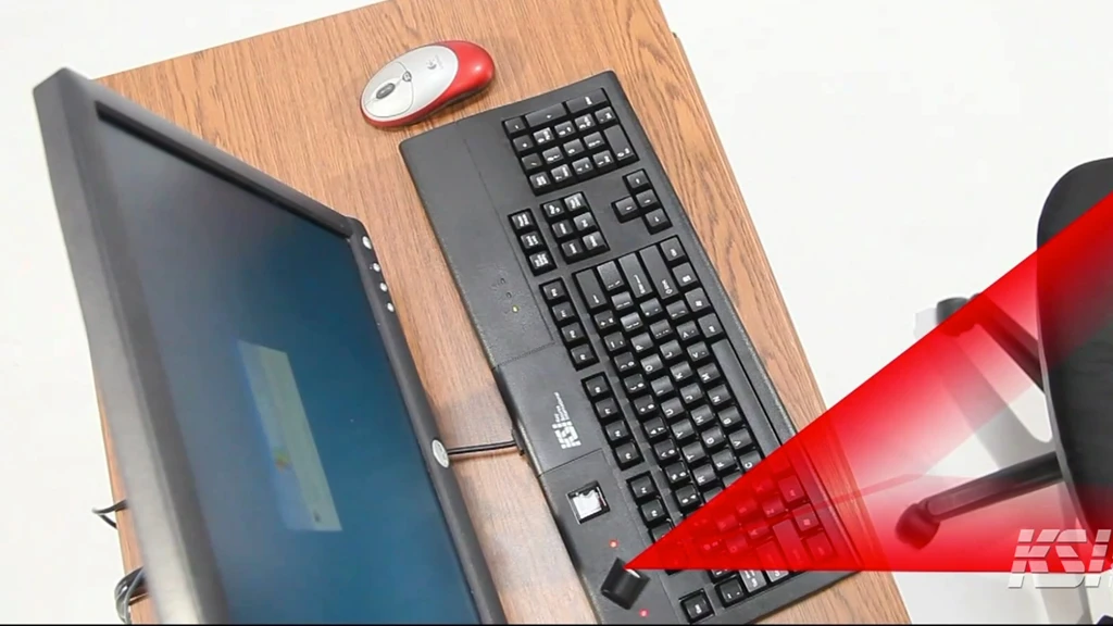 KSI's SonarLocID Keyboard uses sonar to detect when the user leaves the keyboard