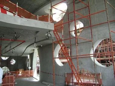 The concrete shell of Dubai's innovative O-14 office tower