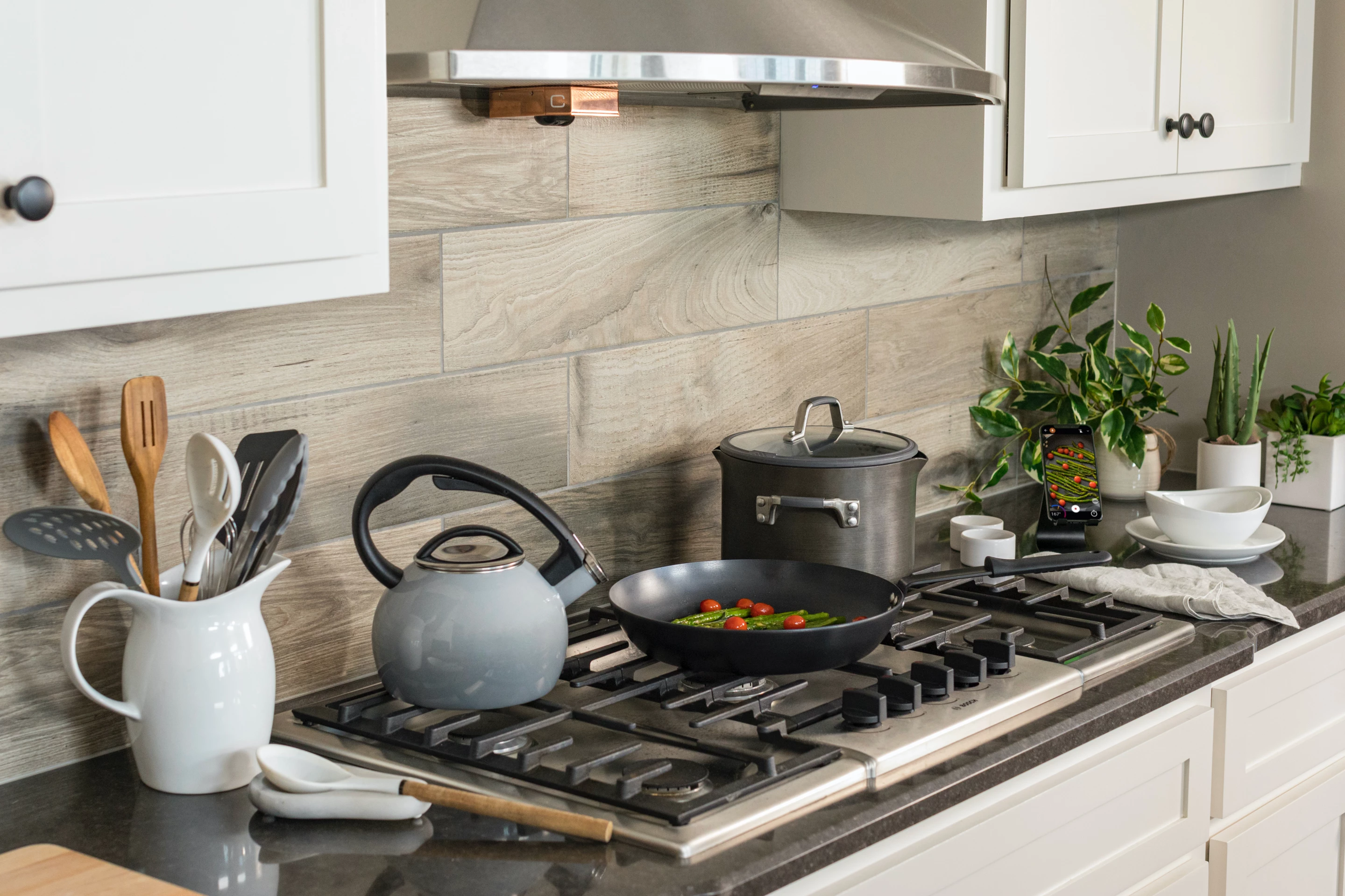 The Cooksy camera module (at top, copper-colored) incorporates optical and thermal imaging cameras