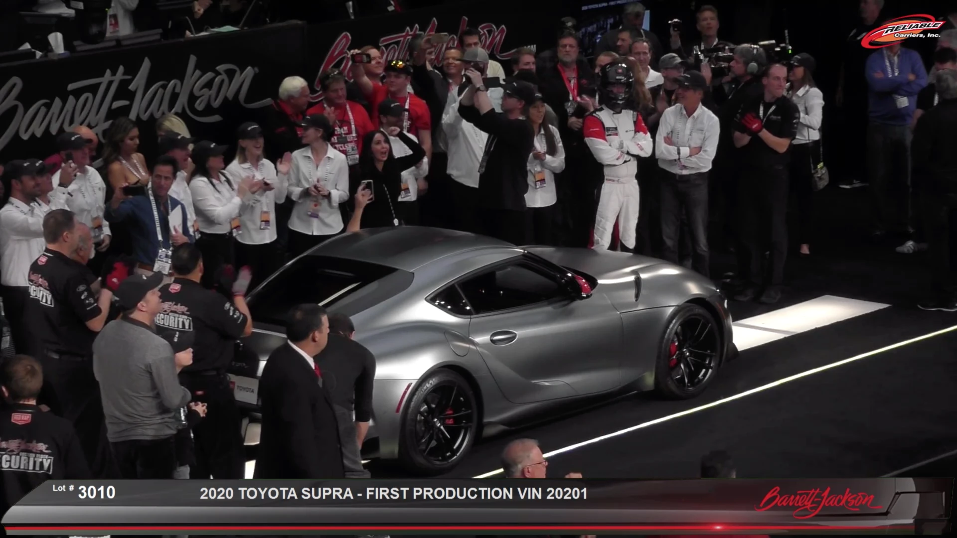 $2,100,000 | 2020 TOYOTA SUPRA - FIRST PRODUCTION VIN 20201 | Auction Link: Barrett-Jackson