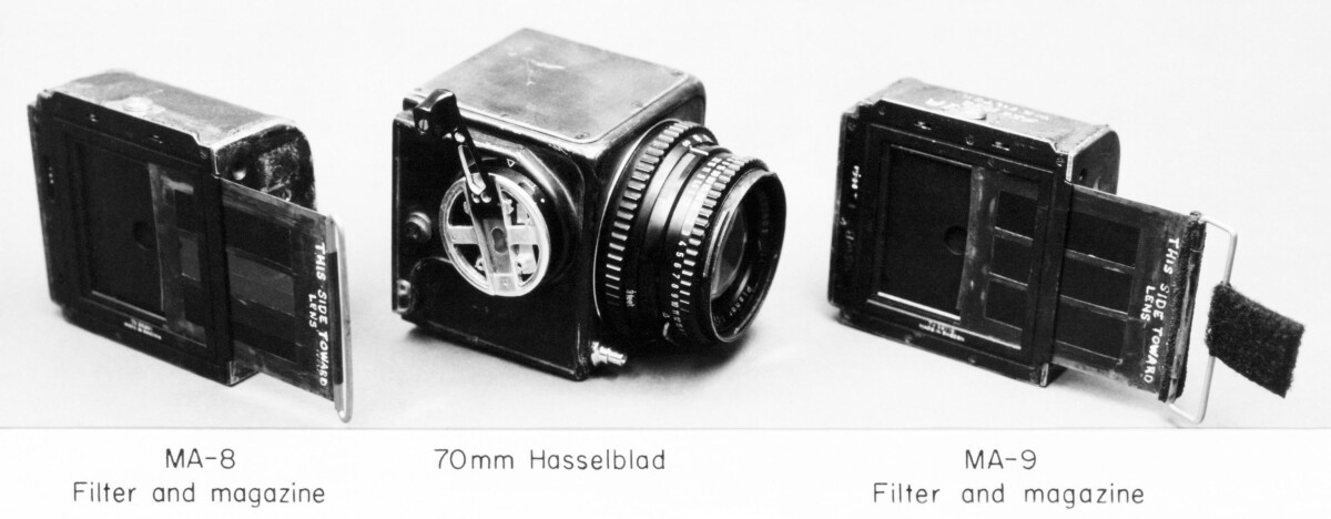 The Hasselblad camera, film magazine and Zeiss lens