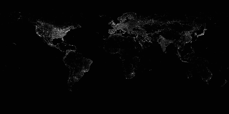Earth's cities at night (Image: NASA)