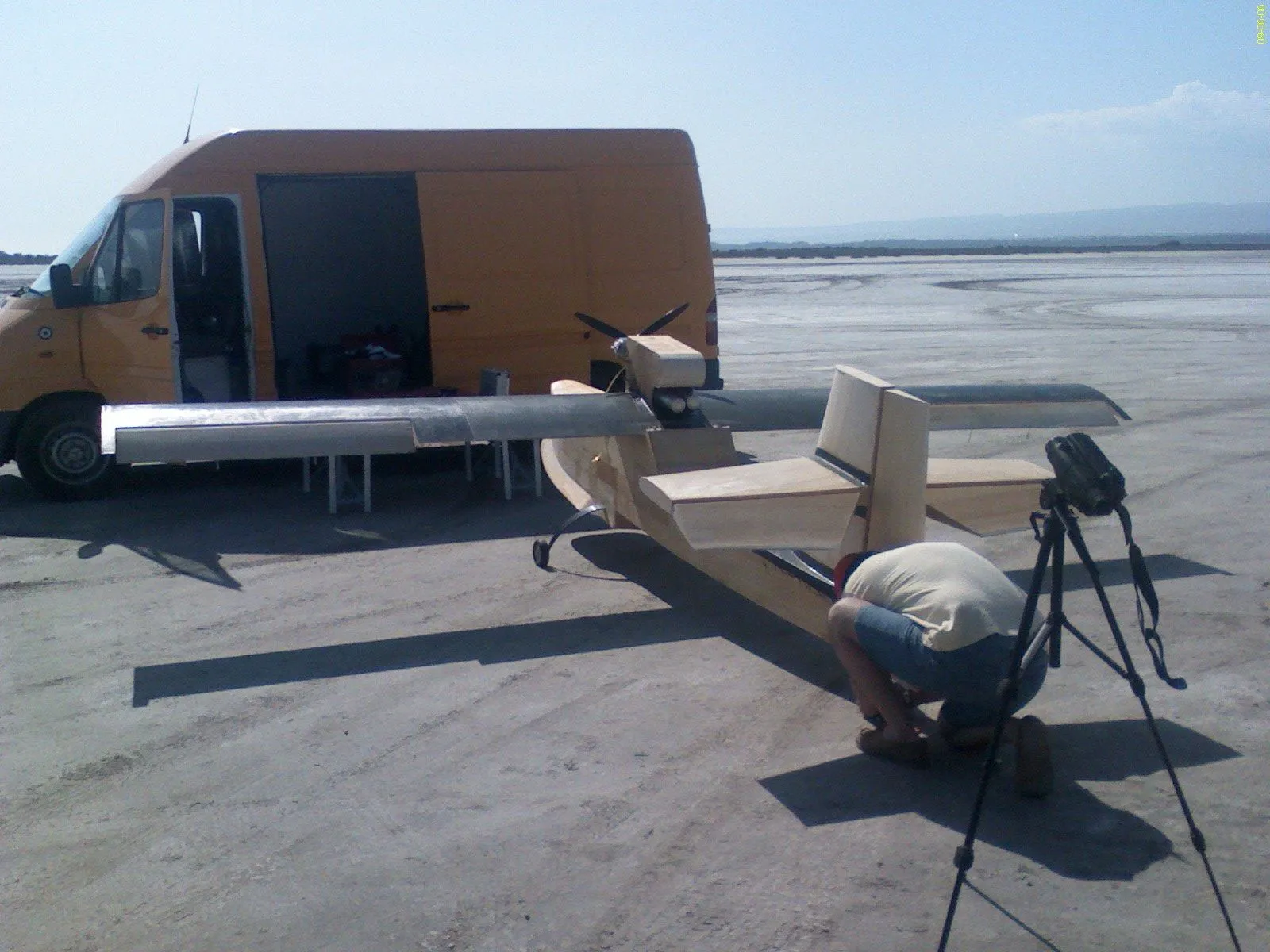 The marine rescue UAV prototype at the test flight site in Cyprus