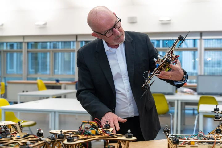 The UAV Research Support Programme, set up by Dr, Patricia Turner and Dr. Ewan Kirk (pictured), will find new ways to cheaply adapt existing drones to minimize energy requirements