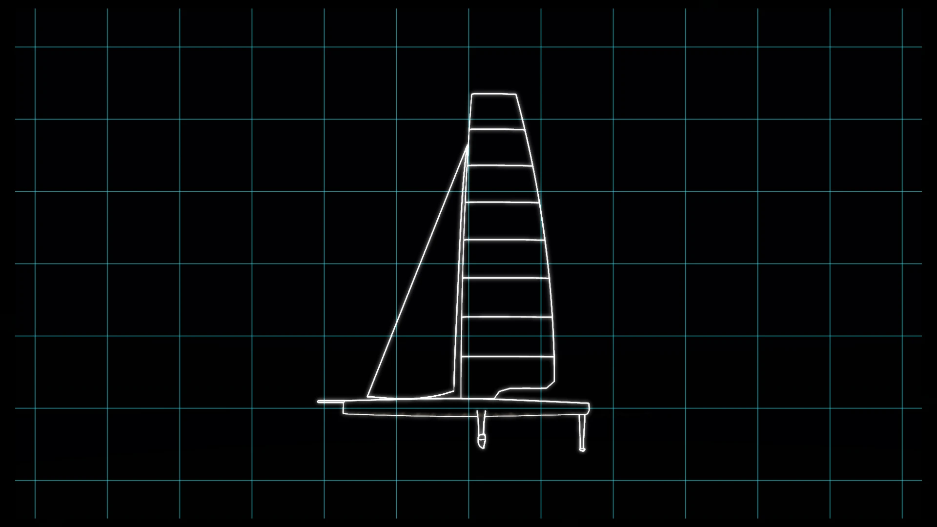 Rendering of the AC75 racing yacht