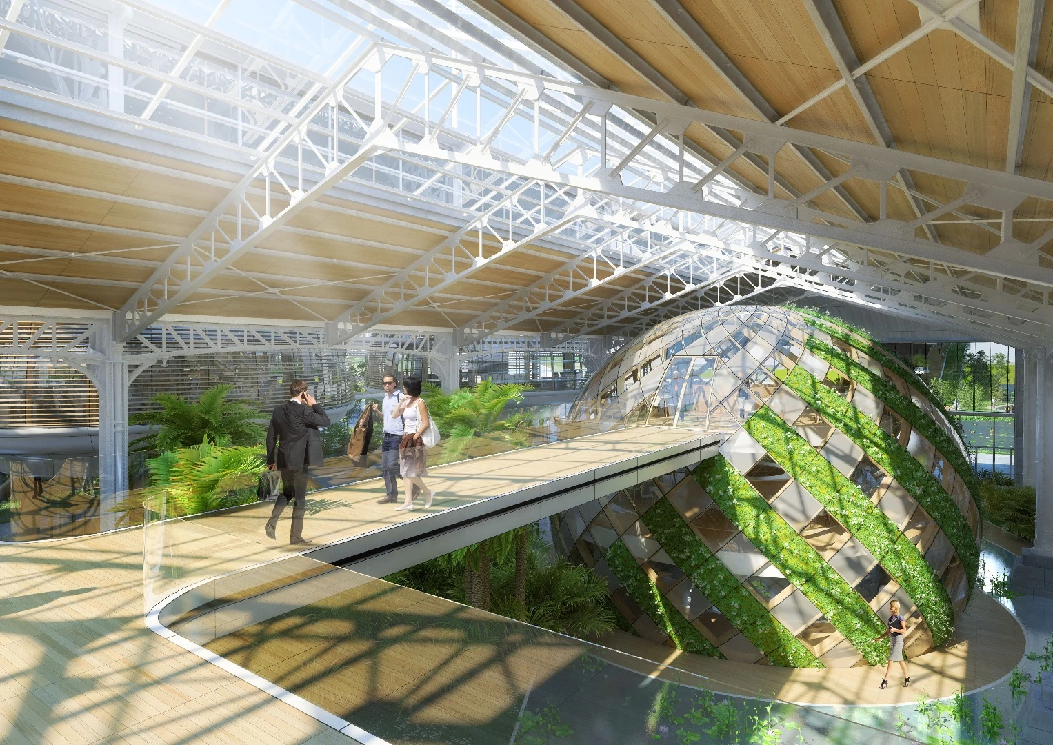 The interior of Tour & Taxis' Marine Terminal would be covered in greenery
