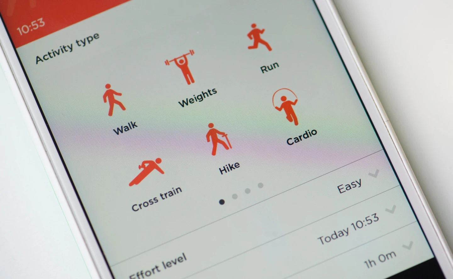 The app for the Jawbone UP Move fitness tracker lets users manually add more information about periods of activity
