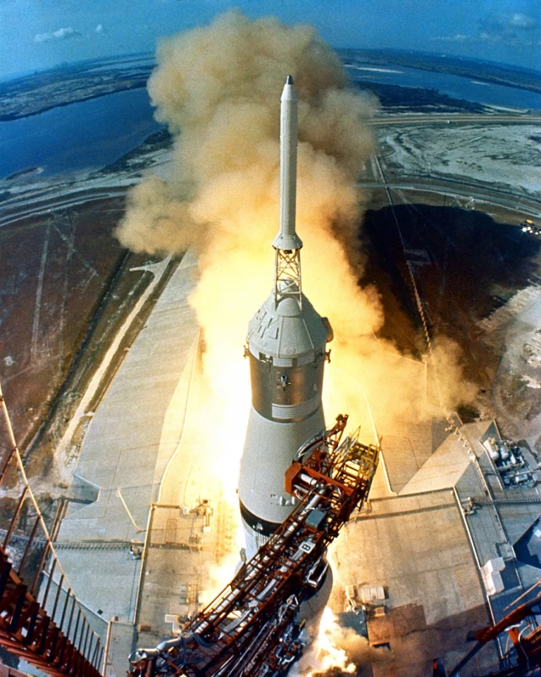 Apollo 11 as seen from the launch gantry